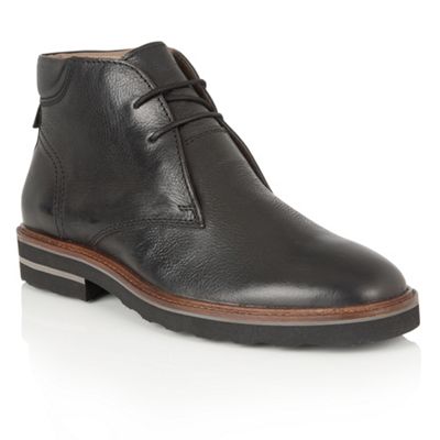 Frank Wright Black Leather 'Elwood' lace up mens boots